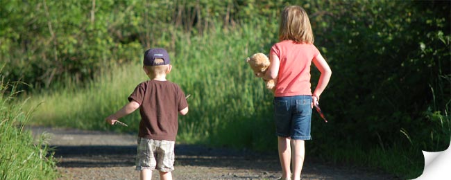 Avery and Jack Taking a Walk