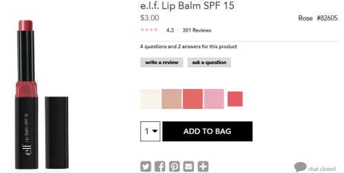 elf lip balm spf 15